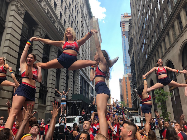 Flying High with Cheer New York, at the NYC Pride March