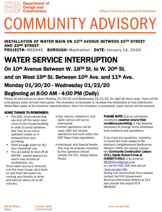 Water Service Interruptions Raining Down on Chelsea, Jan. 20-22