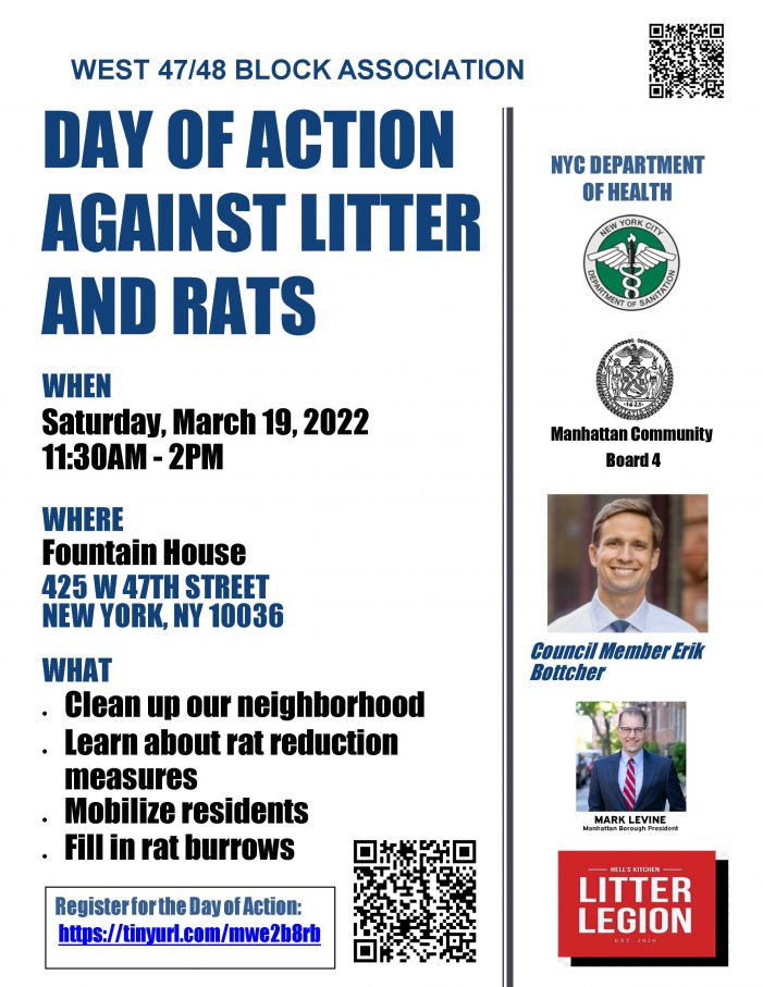 Hell’s Kitchen Advocates & Allies Take ‘Action Against Litter and Rats’