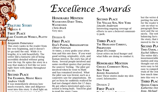 Honors for Hyperlocal Journalists Focused on Chelsea, Village