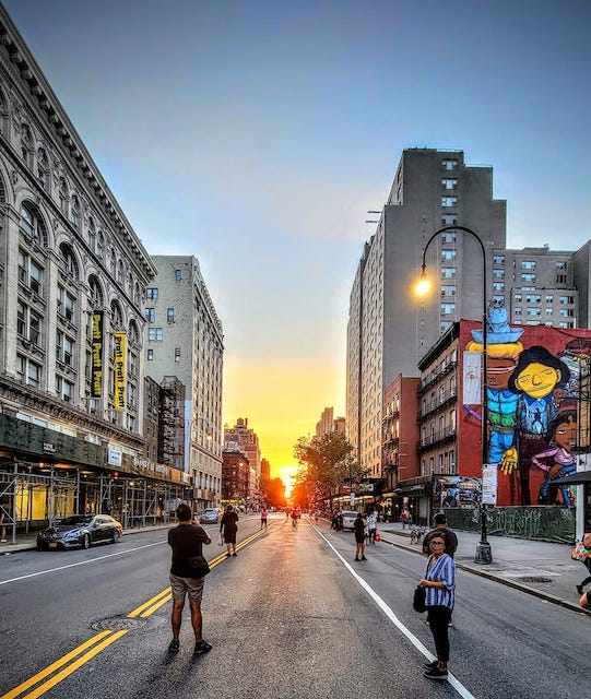 Her View Hinged on Manhattanhenge