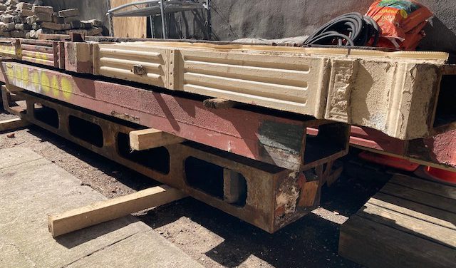 Cast Iron Columns Discovered During Demolition are  Safely Stored, Ready for Repurposing