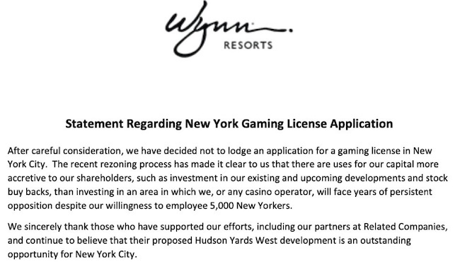 All Bets Are Off: Wynn Resorts Withdraws Casino From Western Rail Yards Plan