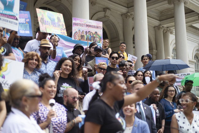 On Steps of City Hall, ‘Trans Joy’ Celebrated Tangible Advances Backed by 2026 Budget